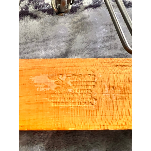 Setwell Vintage Wooden Pants Hangers Brown/Green Set of 4 - Picture 5 of 9